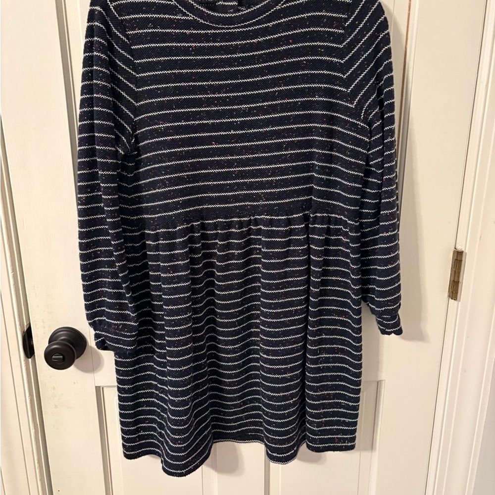 LOFT Navy and White Tweed Dress